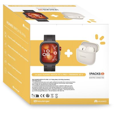 Montre connectée Pack Fit 4PRO Noir + Freebuds SE3 Beige HUAWEI