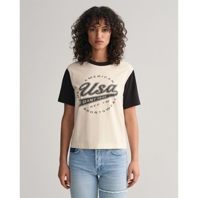 Tee-shirt col rond manches courtes motif devant GANT