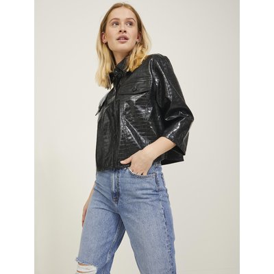 Chemisier simili cuir femme hot sale