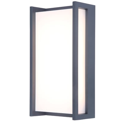Applique murale d'extérieur sur secteur QUBO GREY aluminium LED blanc chaud H22cm LUMISKY