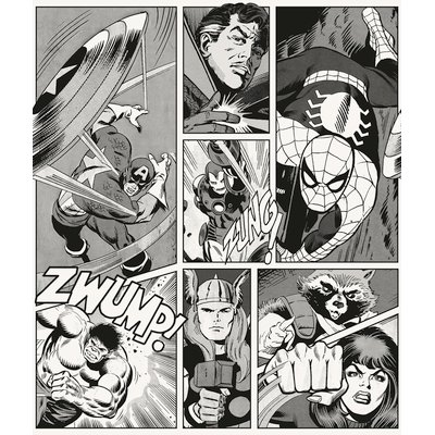 Papier peint  Komar - Marvel Classic Comic Panel Monochrome - Rouleau: 212 x 250 cm HEXOA