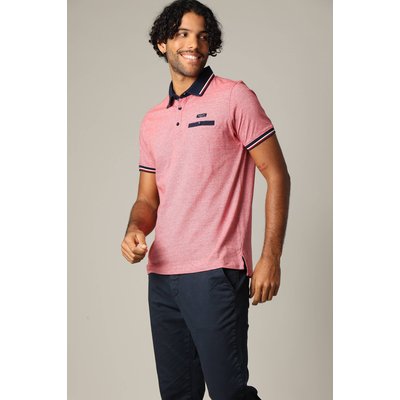 Polo en coton avec col, poche avant et manches à détails contrastants DREX DEELUXE