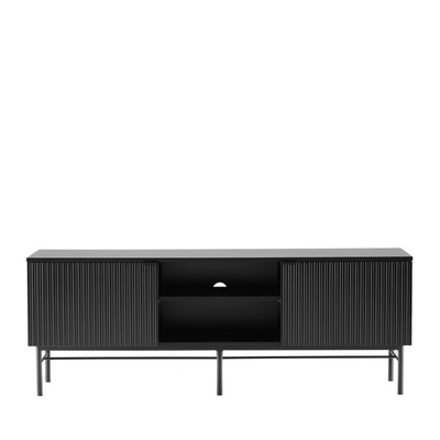 Meuble tv 2 portes, 2 niches en bois et métal L150cm- MOLLY DRAWER