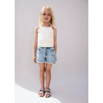 Short en jean papillon brodé MANGO BABY