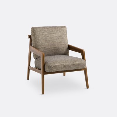 Poltrona vintage tessuto chiné e rovere, Vinato LA REDOUTE INTERIEURS