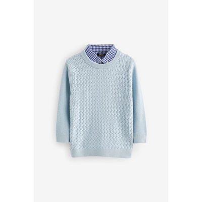 Pull uni imitation chemise NEXT