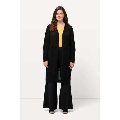 Cardigan long en maille de coton bio ajourée ULLA POPKEN