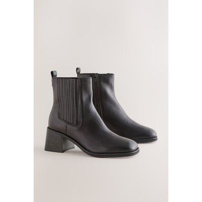 Bottines chelsea en cuir à bout carré NEXT