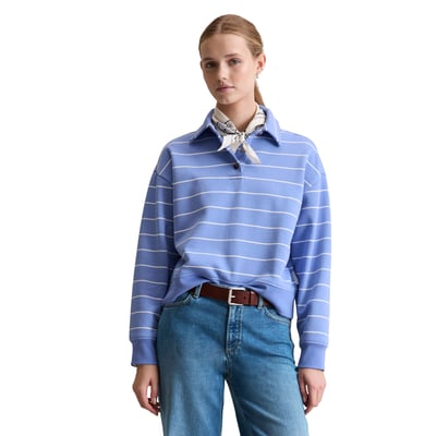 Sweat-shirt polo rayé relaxed en pur coton bio MARC O’POLO DENIM