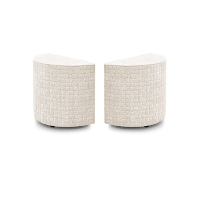 Lot de 2 tables de chevet tissu texturé recyclé, NOAM BOBOCHIC