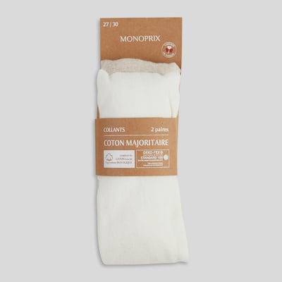 Lot de 2 paires de collants en jersey BIO MONOPRIX KIDS