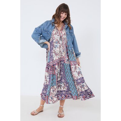 Robe longue style bohème en  viscose fluide ecovéro JEAN-MARC PHILIPPE