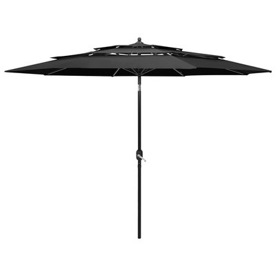 Parasol à 3 niveaux avec mât en aluminium 3 mètres HOME MAISON
