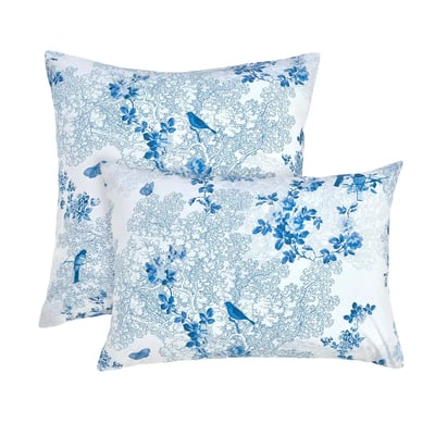 Taie d'oreiller percale de coton VOLIERE GARNIER THIEBAUT