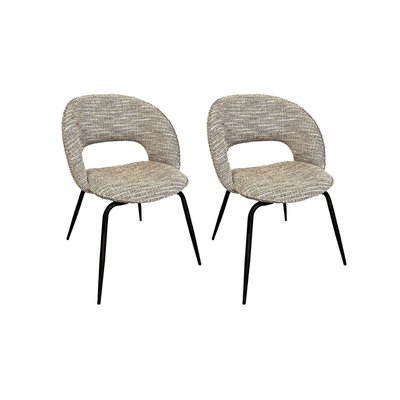 Lot de 2 chaises tissu texturé, DOMI BOBOCHIC