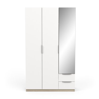 Armoire 3 portes, 2 tiroirs et 1 miroir Ghost - L119,4 cm CALICOSY