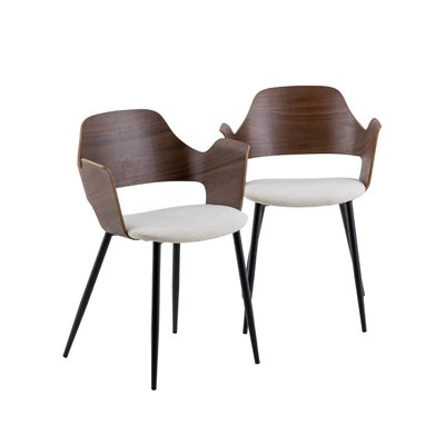 Lot de 2 chaises en bois et tissu FLORENCE MADE IN MEUBLES 