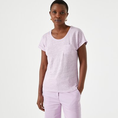 ANNE WEYBURN T-shirt en lin, col rond, manches courtes