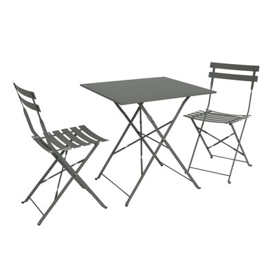 Table de jardin bistrot pliante métal + 2 assises EMILIA SWEEEK