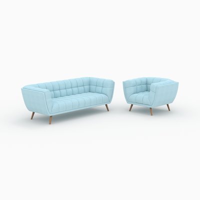 Ensemble canapé et fauteuil en tissu 4 places - CARMEN RENDEZ-VOUS DÉCO