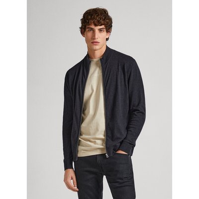 Cotton/Wool/Cashmere Cardigan with Zip Fastening PEPE JEANS