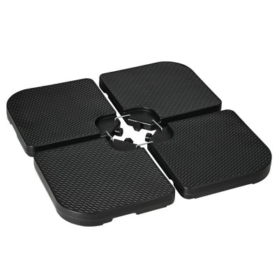 Pied de parasol lot de 4 dalles pour parasol à lester noir OUTSUNNY