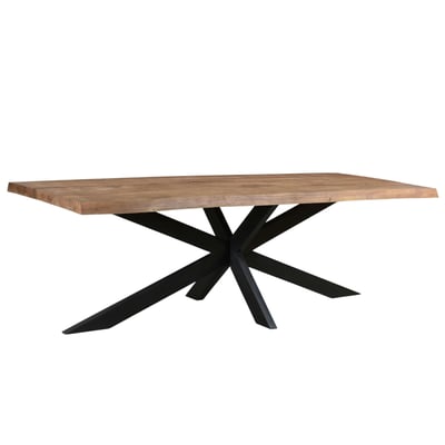 Table à manger bois pied central bords naturels 240 cm KARGO PIER IMPORT