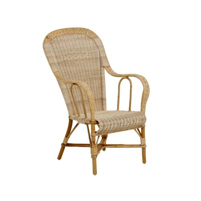 Fauteuil en rotin haut dossier MARCEL KOK