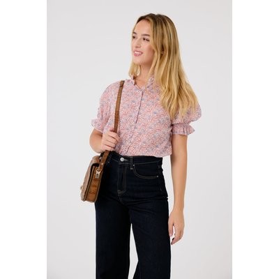 Chemise à motif, manches courtes et col montant Clara ARTLOVE