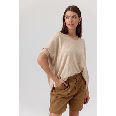 Pull oversize en maille douce avec col V et manches amples LAURINA ARTLOVE