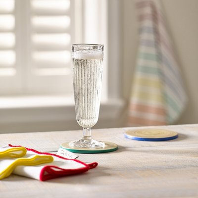 Set of 4 Fluted Glass Champagne Flutes SUR LA TABLE 