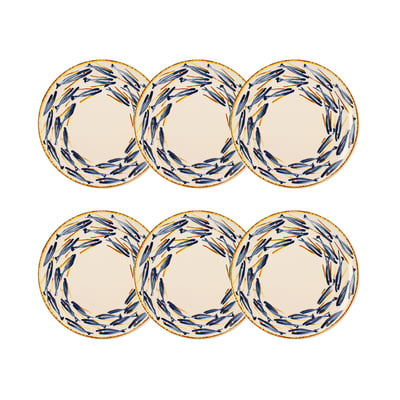 Lot de 6 assiettes plates en grès, MARIUS NOVASTYL