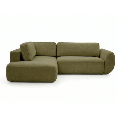 Canapé d'angle convertible 4 places en tissu texturé, DENISE BOBOCHIC