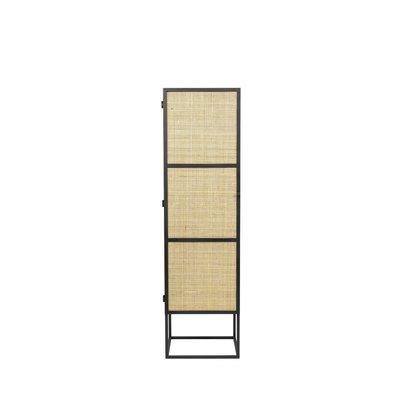 Colonne de rangement en bois et cannage H145cm - GUUJI DRAWER