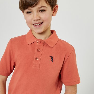 Cotton Polo Shirt with Toucan Embroidery and Short Sleeves LA REDOUTE COLLECTIONS