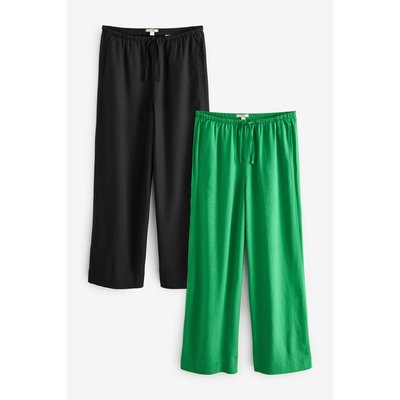 Pantalon large à taille nouée coupe classique NEXT