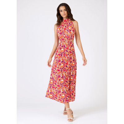 Robe midi échancrée et imprimée MEMA AN'GE