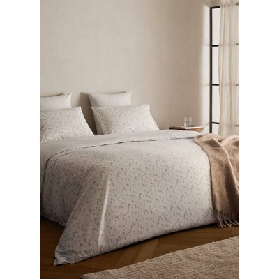 Housse de couette percale de coton réversible à fleurs et rayures fines lit 135/140 cm MANGO HOME