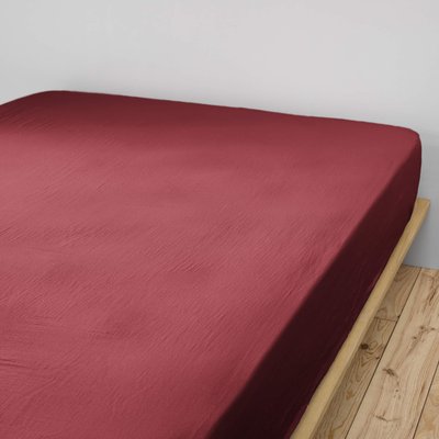 Drap housse double gaze de coton TERRE DE NUIT