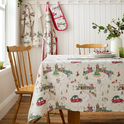 Christmas Town Cotton Table Cloth CATHERINE LANSFIELD