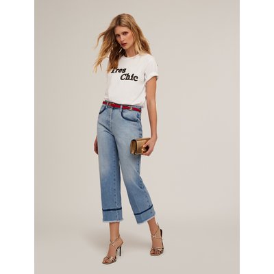 T-shirt in cotone con scritta ricamata MOTIVI