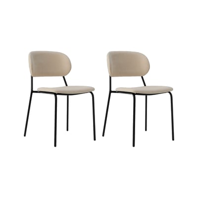 Lot de 2 chaises tissu pieds métal - SOFIA CAMIF