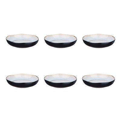 Lot de 6 assiettes creuses en grès, IRIS BJORN
