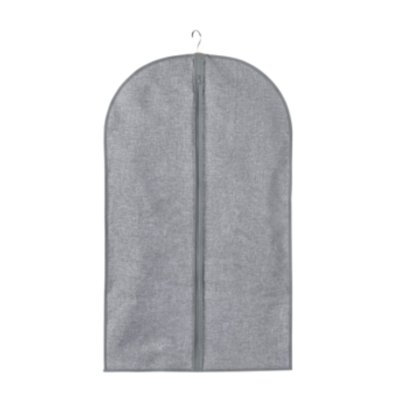 Housse de protection vêtement en tissu effet lin gris - H135 cm CALICOSY