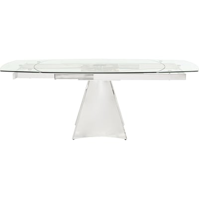 Table à rallonges en verre et acier, TEMPO KARE DESIGN