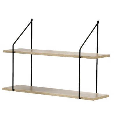 Étagère Murale 2 Niveaux décor Bois L60 cm CALICOSY