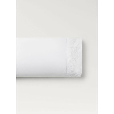 Taie d’oreiller coton brodé à la main fleur 45x110 cm MANGO HOME
