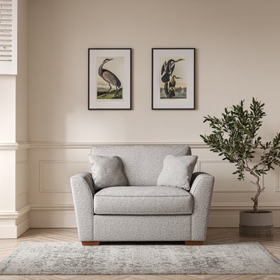 Florence Woven Snuggle Chair with Dark Brown Wood Legs SO'HOME