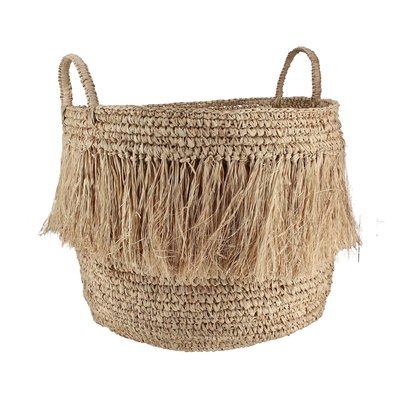 Panier à franges en raphia naturel avec anses NOW'S HOME