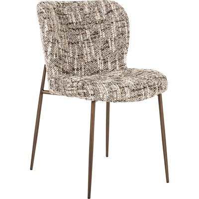 Chaise salle à manger tissu  pieds bronze élégant RECOLLECTION